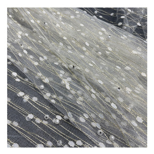 Vải Tuyn Lưới Thêu Đính Cườm Cho Trang Phục 2022 Shaing Pengda Dệt <span class=keywords><strong>Nylon</strong></span> Polyester Pursh Xoắn Đổ Xô Mô Hình Tulle Lưới Thêu Hạt Vải Cho Trang Phục - Product Image 2