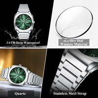 Montre pour homme Poedagar 616, montre-bracelet à quartz classique de luxe avec cadran arabe, montre étanche en acier inoxydable pour homme