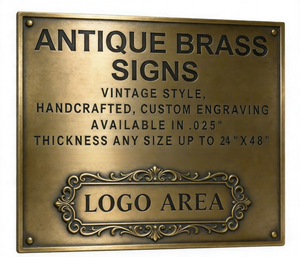 <span class=keywords><strong>Service</strong></span> de gravure et d'impression sur tôle personnalisée, enseignes en laiton antique de style vintage, enseignes de grande taille, logo personnalisé - Product Image 1
