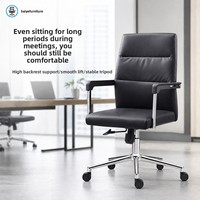 Fauteuil de Direction Ergonomique en Cuir à Dossier Haut, Inclinable, Confortable, Réglable en Hauteur, Pivotant, pour Bureau, Domicile, Ordinateur, Étude et Conférence
