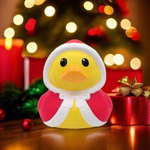 Logotipo personalizado Mini flotante PVC y plástico Navidad baño juguete pato diseño para bebés vacaciones flotante Animal juguete para jugar - Product Image 6