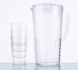 Jarra de plástico PS de gran <span class=keywords><strong>capacidad</strong></span> de lujo de 2500ML para beber, tetera, tetera, juego de jarra de agua con una <span class=keywords><strong>olla</strong></span>, cuatro tazas - Product Image 3