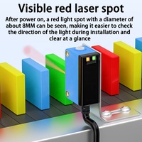 Sensor Pendeteksi Saklar Fotolistrik Refleksi Difus Laser Penekan Latar Belakang Persegi Mendeteksi Jarak Tanpa Terpengaruh Warna