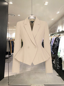 <span class=keywords><strong>Blazer</strong></span> <span class=keywords><strong>Corto</strong></span> da <span class=keywords><strong>Donna</strong></span> alla Moda con Orlo Irregolare, Stile OL, Slim Fit, Doppiopetto, per Abbigliamento da Lavoro - Product Image 6