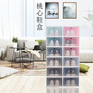 Transparent plastic shoe box storage box, flip-top shoe box, women's home shoe storage magic, thickened storage box - Product Image 2