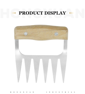 Thép Không Gỉ Kéo Thịt Lợn Máy Hủy BBQ Thịt Móng Vuốt Nướng Đồ Dùng Với Hàn Gỗ Xử Lý Cho Gấu Thịt - Product Image 5