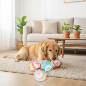 Palla da addestramento per cani e gatti, giocattolo educativo per alleviare lo stress, giocattolo da masticare in TPR e pile polare - Product Image 1