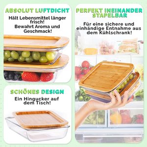 Boîte de rangement alimentaire <span class=keywords><strong>en</strong></span> <span class=keywords><strong>verre</strong></span> empilable 1.6 L-ensemble de 2 boîtes <span class=keywords><strong>à</strong></span> saucisses réfrigérateur-parfait comme récipient <span class=keywords><strong>à</strong></span> saucisses, récipient <span class=keywords><strong>à</strong></span> <span class=keywords><strong>cloche</strong></span> de <span class=keywords><strong>fromage</strong></span> - Product Image 5