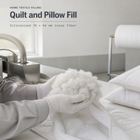 Fibre de rembourrage pour couette et oreiller RPET 7D, fibre de polyester creuse siliconée blanche ondulée, recyclable, matière première pour intérieur de voiture