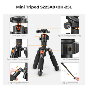 K&F <span class=keywords><strong>Concept</strong></span> Treppiede da Tavolo Compatto <span class=keywords><strong>20</strong></span>.5''/52cm per Fotocamera con Rotazione a 360° °   Testa a sfera a basso profilo con vite da 1/4'' per treppiede da viaggio - Product Image 3