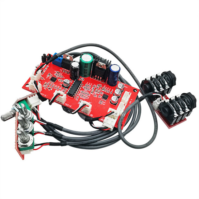 PT2399 Karaoke Reverb Board Home Theater Dynamic Microphone Electret Amplifier Module AD828 OP Amp Preamp For Amplifiers