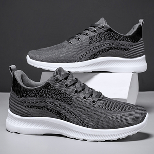 Chaussures de sport respirantes et amortissantes personnalisées pour hommes, dessus en cuir de vachette véritable, doublure en mesh, fermeture à lacets - Toutes saisons - Product Image 1