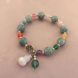 Perle de Jade vert naturel rétro pour femmes et filles, Bracelet ethnique, réglable, bonne porte-bonheur, mode ethnique, nouvelle collection <span class=keywords><strong>2022</strong></span> - Product Image 5