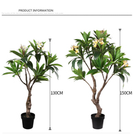 Arbre de frangipanier en plastique haut de gamme, 1,2 m - 1,5 m, fleurs imposantes, pour aménagement paysager de cour, plantes en pot, décoration, arrangement, écologique