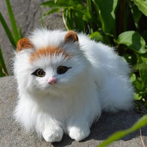 Realistico giocattolo di piccolo gatto realistico simpatico gattino peluche statuetta di animali pelosi in plastica per ornamenti da giardino per la casa del gattino - Product Image 4