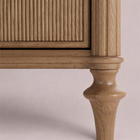 Nouvelle Arrivée Ensemble de Meubles de Chambre à Coucher Moderne de Haute Qualité en Bois de Chêne Massif Commode Large à 6 Tiroirs Coiffeuse en Bois