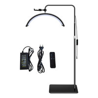 Lampe de beauté LED en forme de demi-lune avec lumière chaude et luminosité réglable pour la protection des yeux, utilisée dans les salons de manucure et de cils