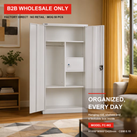 Armoire métallique à 2 portes avec coffre-fort intégré, penderie métallique verrouillable, démontable pour la maison ou le bureau