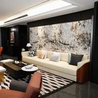 Panneau mural en bois d'ingénierie durable, résistant à l'humidité, facile à installer, pour un intérieur de salon moderne et contemporain, avec une garantie de 5 ans