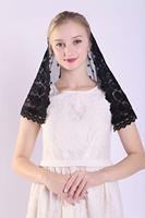 Voile de chapelle noir en dentelle florale pour femme, couvre-chef gothique pour mariage et Halloween, style espagnol, look élégant et chic