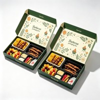 Boîte en papier pour barbecue à emporter en gros, brochettes de barbecue, boîte à hamburger, emballage pour frites et repas
