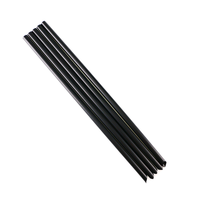 Vente en gros paille en plastique PP noire mince de 9 pouces emballée individuellement en vrac-paille à jus jetable de 7mm de diamètre