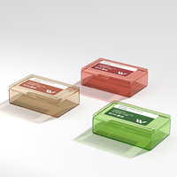 Boîte rectangulaire translucide vide en plastique PP avec couvercle à rabat, logo personnalisé, petit emballage portable pour accessoires de soins bucco-dentaires