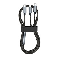 Kabel Pengisian Cepat Dual-head Type-C 2-in-1 PD 100W dengan Kecepatan Transfer 480 Mbps 1.5m untuk Laptop, Ponsel & Tablet