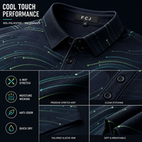 Polo de performance OEM ODM personnalisé à toucher frais pour hommes, protection UPF 50, imprimé foncé, vêtement de golf à manches courtes