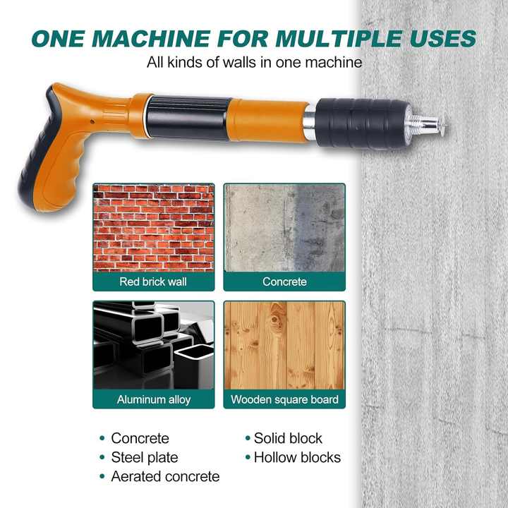 Ananke Tools Mini Industrial & DIY Grade Concrete Nail Gun Kit with ...