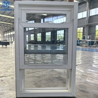 Fenêtre à double battant américaine avec profilé en vinyle UPVC, verre Low-e, coulissante verticalement, pour résidences