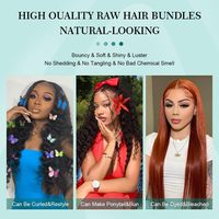 Extensiones de Cabello Virgen Remy Chino 100% de un Solo Donante, Ondulado, Tejido Doble a Máquina, Sin Procesar, Negro Natural, de Secado Rápido
