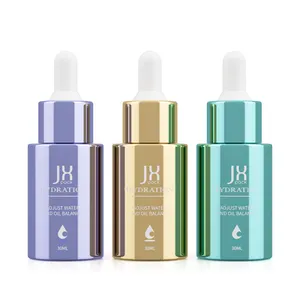 뜨거운 판매 블루 dropper bottle15ml 30ml 50ml 라운드 플랫 어깨 유리 에센셜 오일 큐티클 오일 dropper 빈 병