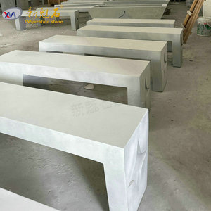 Nuevos Materiales de Construcción de Piedra Artificial, Banco de Piedra Artificial Gris, Concreto de Alto Rendimiento, Bancos para Patio Interior y Exterior, Banco Largo de GRC - Product Image 3