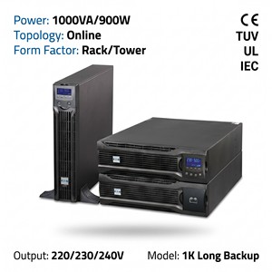 เครื่องสำรองไฟฟ้าแบบออนไลน์ DX Series DX RT 1KS 1kVA 0.9kW 230V CE ISO ระบบแปลงไฟแบบคู่ พร้อมแบตเตอรี่สำรองใช้งานได้นาน สำหรับระบบโทรคมนาคม - Product Image 5