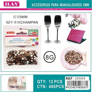 Strass Ilan 5mm Colore Champagne Per Lavori Artigianali Confezione da 8g - Product Image 1