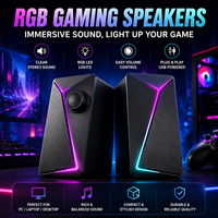 Haut-parleur portable 2.0 RGB pour PC, ordinateur portable, audio, son, jeux vidéo pour PC