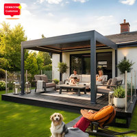 Alüminyum Biyoklimatik Açık Hava Gölgelendirme Çözümü Pergola Motorlu Alüminyum Panjurlu Çatı Kamelyası Veranda Dinlenme Alanı için