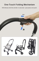 Poussette de luxe légère détachable pour chien et chat avec 4 roues Design pliable Pliable Construction durable à une main 30KGS Charge maximale