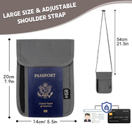 Dompet Leher Perjalanan Bahan Nilon Haoran, Anti RFID, Tempat Paspor, Logo Custom, Tempat Kartu Identitas