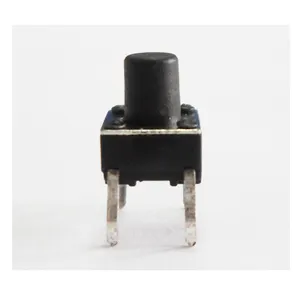 Tombol tekan hitam PCB elektrik tipe 250V 4 Pin saklar Tact Smd