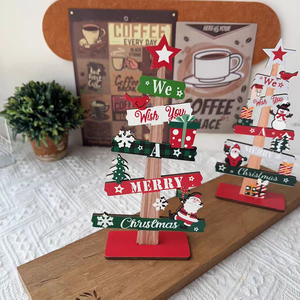 Adornos Navideños de Madera para Mesa, Decoraciones Navideñas Transfronterizas, Regalos de Fiesta con Santa Claus y Muñeco de Nieve - Product Image 4