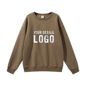 Sweat-shirt pour homme en coton lourd lavé, col rond, automne-hiver, logo personnalisé, sweat-shirt oversize pour homme - Product Image 4