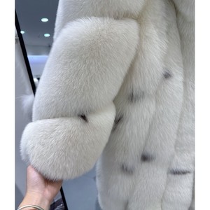 Куртка с мехом из натурального белого меха - Product Image 3