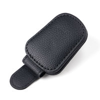 Support de lunettes de soleil en cuir personnalisable pour pare-soleil de voiture, conception à double clip, organisateur multifonctionnel pour lunettes de soleil et cartes, accessoires