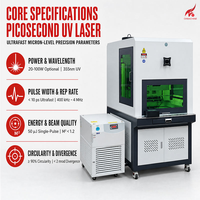 Machine de découpe laser UV picoseconde 355 nm, découpeuse laser froide CNC encastrée 20-100W pour verre, métal, acrylique, plastique