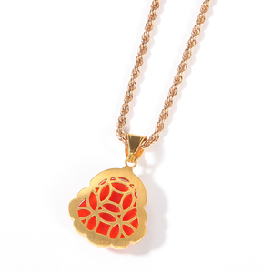 Nouveau Collier Bouddha en Acier Inoxydable Sertie de Pierres, Pendentif Bouddha Opale Multicolore, Bijoux de Rappeur de Haute Qualité - Product Image 6