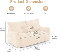 Canapé de salon carré blanc en PU avec accoudoirs fixes durables, tissus personnalisables, canapé sans ossature, canapé compressé