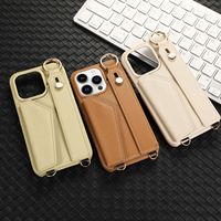 Étui de téléphone en cuir avec lanière en bandoulière au design de luxe avec porte-cartes pour iPhone 11 12 13 14 15