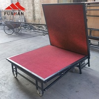 Banquet d'hôtel haut de gamme personnalisé scène mobile pliante portable en métal avec tapis scène de fête d'événement plate-forme réglable